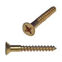 FPWS61B #6 X 1" Flat Head, Phillips, Wood Screw, Brass